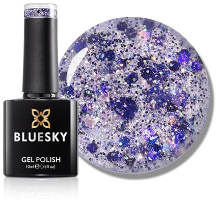 Bluesky Gel Nail Polish 10ml, Purple Crystal - SPZ05, Purple Gel Nail Polish for 21 Day Manicure, Professional, Salon & Home Use, Requires Curing Under LED UV Nail Lamp