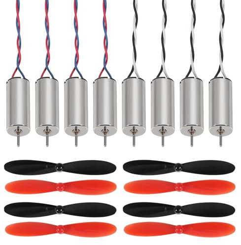 XIITIA 8 Stück 716/7 x 16 mm Motor 19000 KV gebürstete Motoren + 8 Stück 55 mm CW CCW Propeller für Modellflugzeug/UAV/Quadcopter/Spielzeugflugzeuge usw