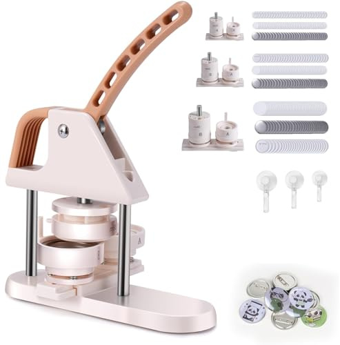 TOOSOAR Button Maschine Presse 25+32+58 mm (1/1.25/2.25 Zoll) Abzeichenherstellung – DIY Set mit 300 Knopfteilen & Kreisschneider – Ideal für Kinder, Geschenke & Kreativprojekte​