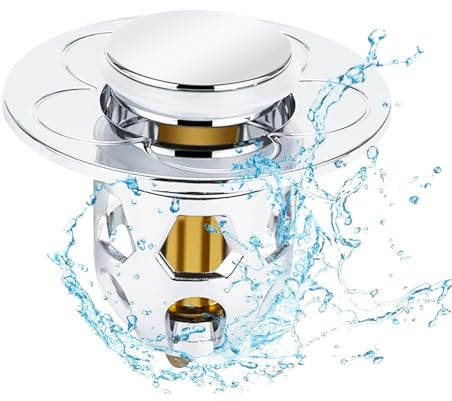 Tappo Lavandino Bagno Bidet per scarico Universale Pop-Up con Filtro