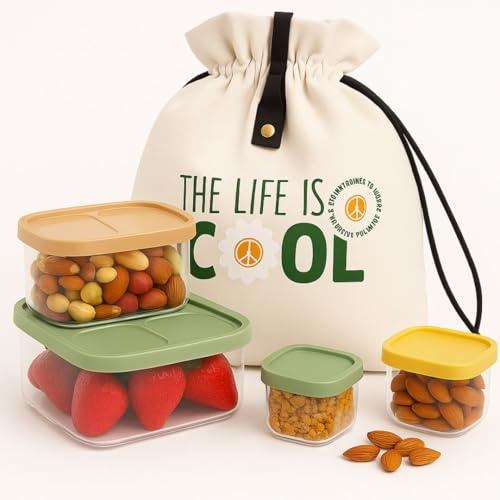 ZUNOVI Bolsa Térmica Porta Alimentos con Set de 4 Tuppers | Lonchera de Trabajo con Fiambrera | Bolsa Porta Alimentos para Escuela | Bolsa Comida Trabajo con aislamiento de aluminio (BOLSA + TUPPERS)