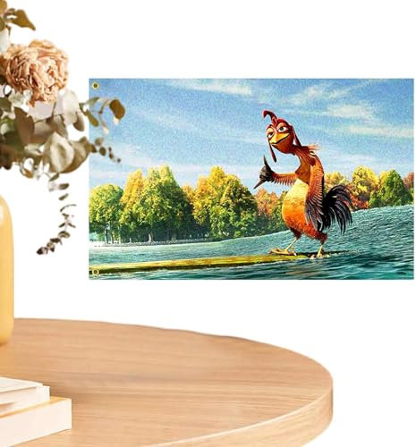 Ocastuted Chicken Joe Tapisserie | Lustige Flaggen Garten Wand Outdoor Tapisserie Flagge | Doppelseitig Lustige Flagge Banner Wandflagge Hängend Surfs Up Poster für College Zimmer