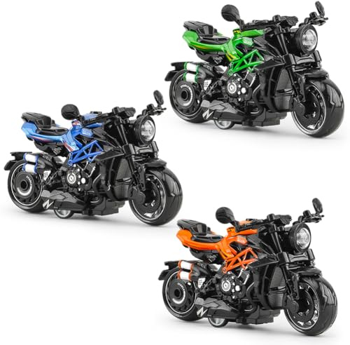FCXVXCL Motorbike Toys,Mini Pull Back Toy Cars Motorcycles Toy for Kids,Alloy Motorcycle Model Retro Motorcycles Toy for Kids 3pcs