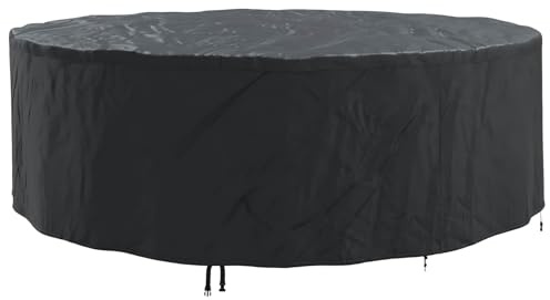 vidaXL Möbelöverdrag Svart 279 x 279 x 105 cm 420D Oxford Tyg, Trädgård och terrass, Rund, Modern, Vattentåliga material, UV-skydd, Paviljongöverdrag, Väderskydd, Utomhusarmour