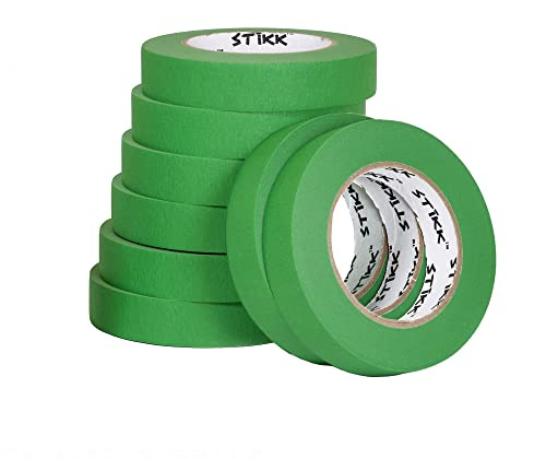 STIKK Painters Tape - 8pk Green Painter Tape - 1 inch x 60 Yards - Paint Tape for Painting, Edges, Trim, Ceilings - Masking Tape for DIY Paint Projects - Residue-Free Painting Tape