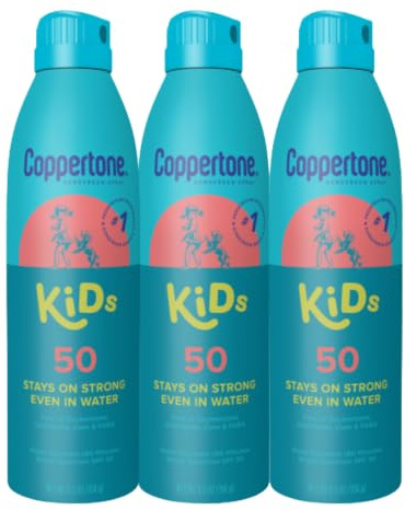 Coppertone KIDS Sunscreen Continuous Spray SPF 50 (5.5-Ounce, Pack of 3)
