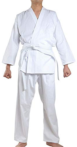 NAMAZU Karate-Uniform für Kinder und Erwachsene, leichte Karate-Gi-Uniform mit Gürtel für Kampfsport-Training, weiß