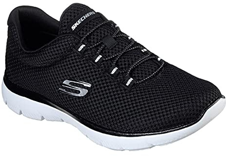 Skechers Women's Summits Sneaker, Black White, 7.5 UK