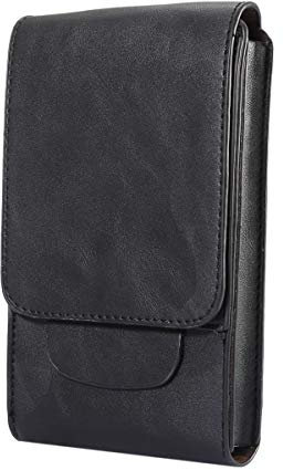 Custodia Cellulare da Cintura con Clip, Porta Cellulare da Cintura Uomo Pelle Nero, Sacchetto Smartphone da Cintura Marsupio Borsello Portacarte Telefono Portafoglio Fondina con Passante per Cintura