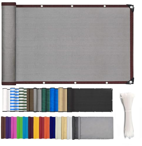 ZHhan Balcony Privacy Screen Wind and UV Protection Balcony Screening for Deck, Backyard, Patio, Balcony, Includes Cable Ties 8 Days Delivered 9 Colors 377 Sizes