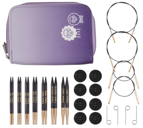 KnitPro J’adore Cubics Deluxe Austauschbares nadelspitzen Set 4” (10cm) I 7 Größen (4mm bis 8mm)