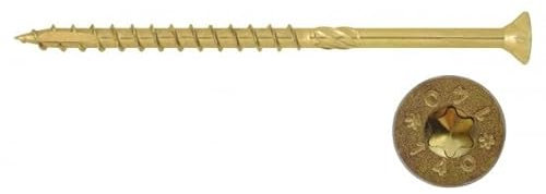 Bricoleva.it 100 tornillos Torx para madera – Tornillos portadores profesionales para vigas portadoras, cenadores y trabajos de bricolaje – Disponible en diferentes tamaños y colores (6 x 120 mm –