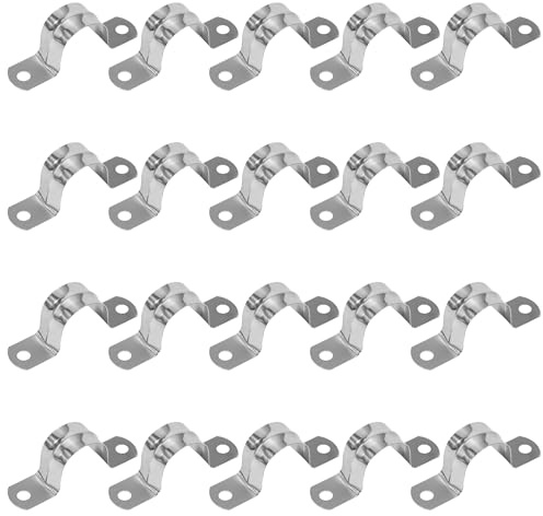QIMEI-SHOP Morsetti per Tubi 25mm Morsetto per Tubi a U in Acciaio Inossidabile 304 Fascette Stringitubo per Tubo dell'acqua Tubo del Gas 20 Pezzi