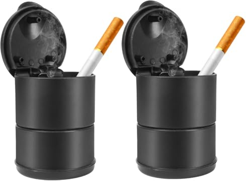 Portable Car Ashtray With Lid, Smell Proof Windproof Detachable Auto Truck Ashtray, Smokeless Self-Extinguishing Cigarette Ashtray Cup Holder, Mini Trash Can Organizer Car Ashtray for Office, Home