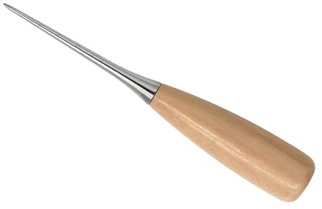Herramienta con mango de madera, Punzon Manualidades, Aguja de costura de 4.9 pulgadas para manualidades de cuero y marcaje de tela, Aguja de perforación