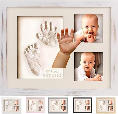 Bubzi Co Kit di creazione di impronte e impronte per neonati e ragazze, regali per neonati (White Wash)