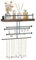 Lolalet Hanging Earring Holder, Earring Wall Mount Wall Holder Jewelry Hanger Display Rack for Earrings Necklaces Bracelets with Rustic Wood Stand Easy to Install -Brown