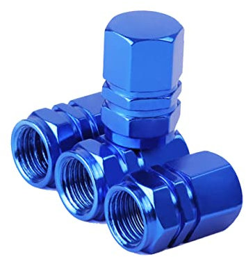 Gatuida 4pezzi Tappi Valvole Pneumatici Per Auto Impermeabili e Resistenti Colore Blu Protezione e Perdite Per Pneumatici Auto e Furgoni