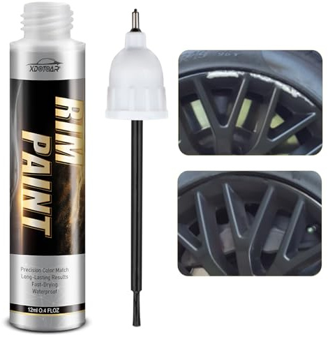 Gloss Black Rim Touch Up Paint, Efficient Car Alloy Wheel Scratch Repair Kit, Quick and Easy Remover Curb Rash, Universal and Color Accurate, Long lasting, Resists Water, Uv Rays