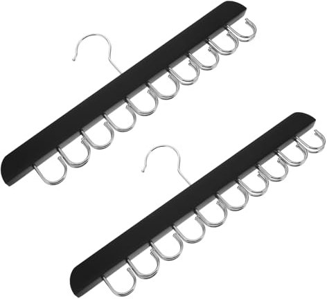 MUCKLILY 2pezzi Organizer Armadio in Pieghevole Con Ganci Regolabili Grucce Per Cinture e Cravatte Design Riporre