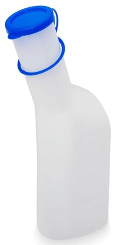 UIEXAY Bouteille d'urine en PP pour hommes, 1 litre/1000 ml, bouteille d'urine en plastique durable avec bouchon, lignes de mesure faciles à lire, portable pour les voyages, les urgences en