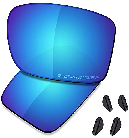 SAUCER Lentes y almohadillas nasales de repuesto prémium para gafas de sol Oakley Double Edge OO9380-66 mm, Azul glaciar polarizado, Talla única
