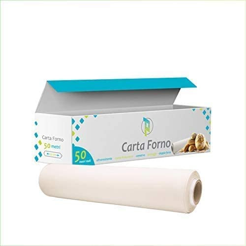Palucart Rotolo carta forno 50 m larghezza 40 cm antiaderente carta per cucina (1 rotolo)