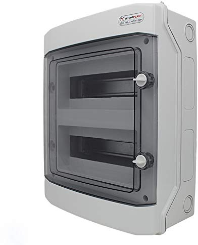 Sicherungskasten Aufputz IP65 Feuchtraum Gehäuse Verteiler Kleinverteiler (2-Reihen 24 Module)