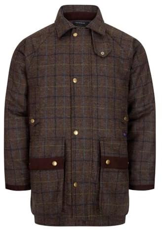 WALKER AND HAWKES - Abraham Moon Tweed Ryton skjutjacka för män, Ekbrun, 3XL