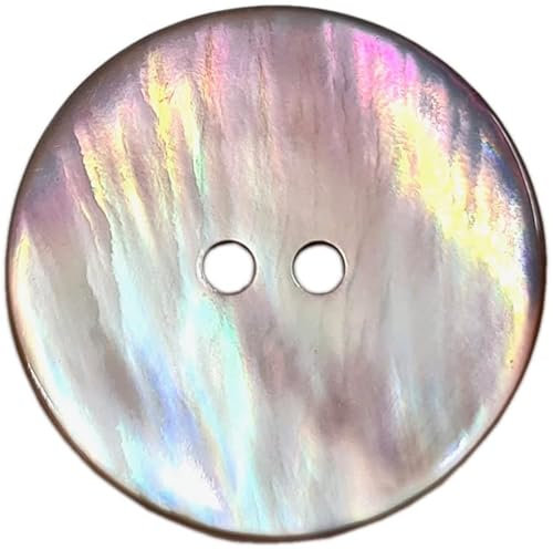 Perlmuttknöpfe natur Muschel Knöpfe, Ø- 20, 23, 25 mm, in silber-braun, 12 Stück (20 mm)