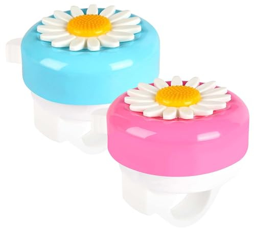 Cloche de Vélo Filles,2 PCS Sonnette Vélo Enfant Cloches de Vélo à Fleurs Sonnette de Vélo de Montagne Jolies Cloches pour Tout-Petits pour Guidon De Vélo Enfants Vélo
