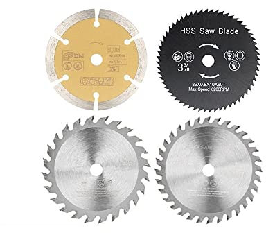Lame de scie TCT 89x10mm Disque de Coupe en Bois Lame de scie Circulaire à Pointe de carbure for Outils de Travail du Bois de Coupe en Plastique PVC(4pcs Set)