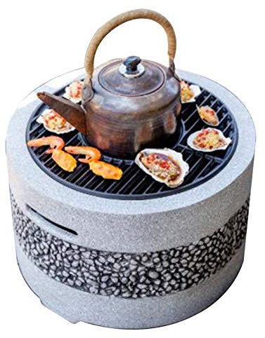 NOALED Pozos de Fuego al Aire Libre 55,5 cm/21,9 Kit de Parrilla de Barbacoa de jardín, Patio Trasero, Chimenea de jardín, Acampada, tazón de Fuego de leña al Aire Libre