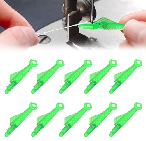 10 Stück Nadeleinfädler, Einfädelhilfe für Nähnadeln, Nadeleinfädler für Nähmaschinen, Automatischer Einfädler, Kunststoff Nähnadeln Einfädler, Nähmaschinen Zubehör für DIY und Nähmaschinen