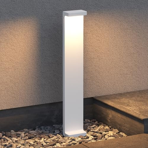 maimai Lampione da Giardino 3000K, Luminoso da Giardino IP65 Paletti Esterni Led 10X6X60cm in Alluminio per Giardini, Parchi, Aree Residenziali e Ingressi LumaTorch, Sabbia bianco