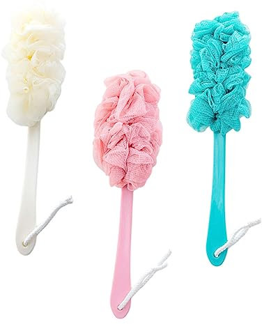 Beatifufu 1set Spazzole Da Bagno Con Manico Lungo Spazzole Per Schiena E Corpo Materiale Per Pulizia E Massaggio Colori Blu Rosa E Beige