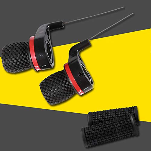 Fahrradschalthebel, Fahrradgeschwindigkeitsschalthebel, Links- und Rechtsschaltung, Leicht, Stabil, rutschfest, Einfach zu Bedienen, Gummimaterial, Mountainbike-Zubehör