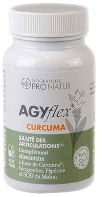 Laboratoire Pronatur - AGYflex® Curcuma - Complément alimentaire pour le bien-être articulaire - Curcuma et SOD de melon pour contribuer à la flexibilité articulaire - 60 Gélules