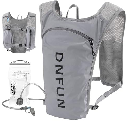 Laufweste Damen und Herren, verstellbare Laufweste mit 1500ml Trinkflasche, 5L Running Vest Reflektierende Trinkrucksack mit Handyhalterung, geeignet für Outdoor Läufe,Jogging,Wanderungen, Radfahren