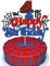 Gyufise 1Pcs Spider Happy 4th Birthday Cake Topper Red Blue Glitter Baby Shower Party Cake Decoration for Spider Themed Birthday Anniversary Party Supplies