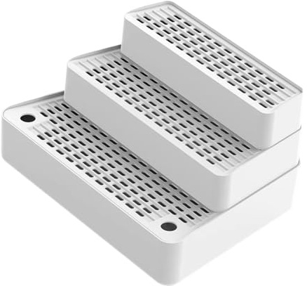 FewNvWa Rampa para Caja de Arena Ajustable Escalera de 3 Peldaño para Gatos Alfombrilla Impermeable Desmontable Adecuado para Areneros Altos Y Mascotas, Blanco