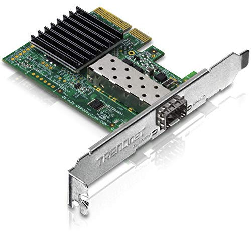 TRENDnet, TEG-10GECSFP, 10 Gigabit PCIe SFP+ Netzwerkadapter, konvertiert einen PCIe-Steckplatz in einen 10G SFP+-Steckplatz, unterstützt 802.1Q, Standard- und Low-End-Medien enthalten