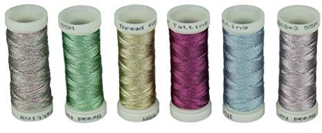 Simthreads 6 Colori freschi Filettatura metallica per gioielli fatti a mano, 50M / spool