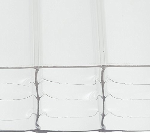 Clear, 1.2 x 2.5m (Width x Length) 25mm Multiwall Polycarbonate Sheets Poly Plastic Roof Panel for Lean-to Canopy Conservatory