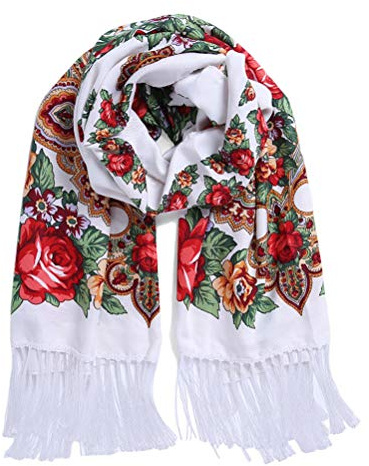 Gudessly Traditional Ukrainian Tassel Scarf Wrap for Women Soft Scarves