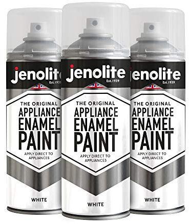 JENOLITE Appliance Enamel Paint | WHITE | 3x400ml | White Spray Paint | Refresh & Restore Appliances | Ideal Touch-Up Paint For Fridges, Freezers, Washing Machines, Radiators