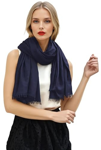 creazioni unique Sciarpa Donna in Fibra di Bamboo Primavera Estate MADE IN ITALY - Foulard Sciarpa Donna Leggera e Traspirante (Blu Notte)