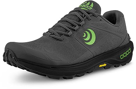 Topo Athletic Men's Terraventure 4 Comfortable Cushioned Durable 3MM Drop Trail Running Shoes, Athletic Shoes for Trail Running, Dark Grey/Green, Size 10