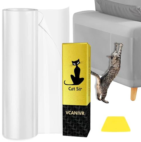Kratzfolie Katzen Selbstklebend 5m x 20cm, Katzen Kratzschutz Sofa Transparent Kratzschutzfolie Couch Kratzschutz Katze Katzenfür Möbel Couch Tür Wand Kratzabwehr