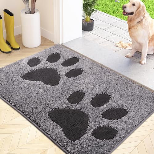 FCSDETAIL Schmutzfangmatte waschbar 60 x 90 cm, Fußmatte Innen, absorbierend Fussmatte, rutschfeste Sauberlaufmatte, wasserdicht Teppich für Hund, Eingang, nasse Pfoten